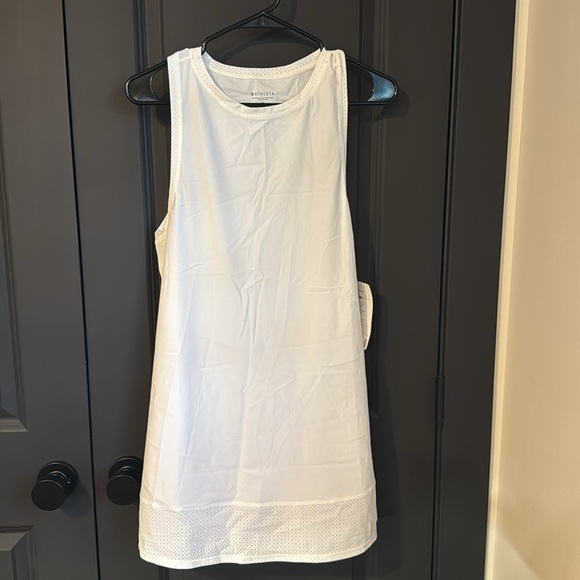 NWT ATHLETA Pacifica II Athletic Dress White Tank Style Perforated small Women’s - Picture 4 of 9